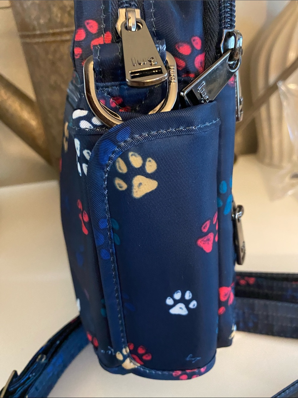 LUG: CAN CAN XL: MULTI COLOR PAWS NAVY With Adjustable Strap - Picture 4 of 14